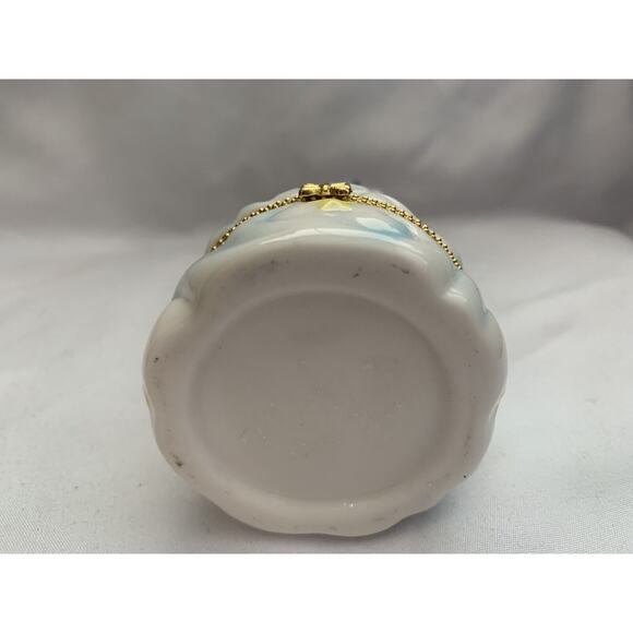 Ceramic Angel Playing Harp Trinket Box - Picture 4 of 5